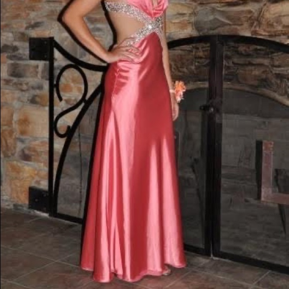 Coral Backless Xtreme Formal Dress- Size 2- OBO